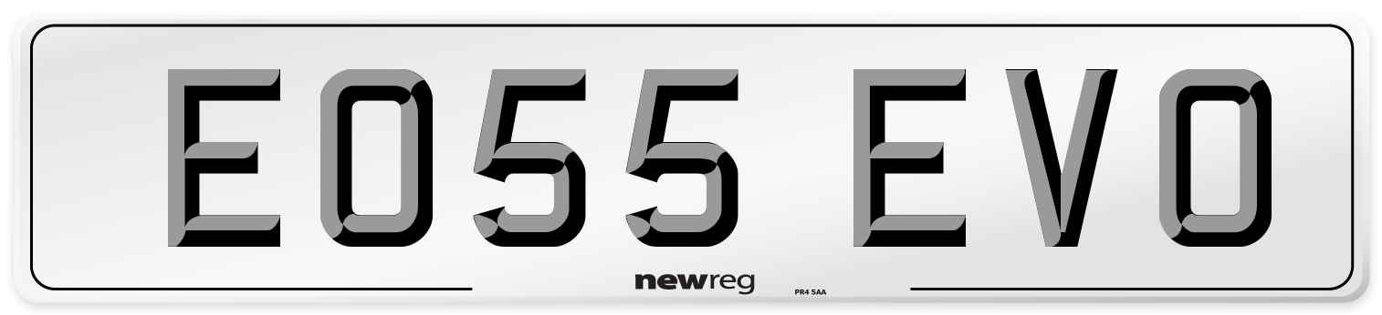 EO55 EVO Number Plate from New Reg